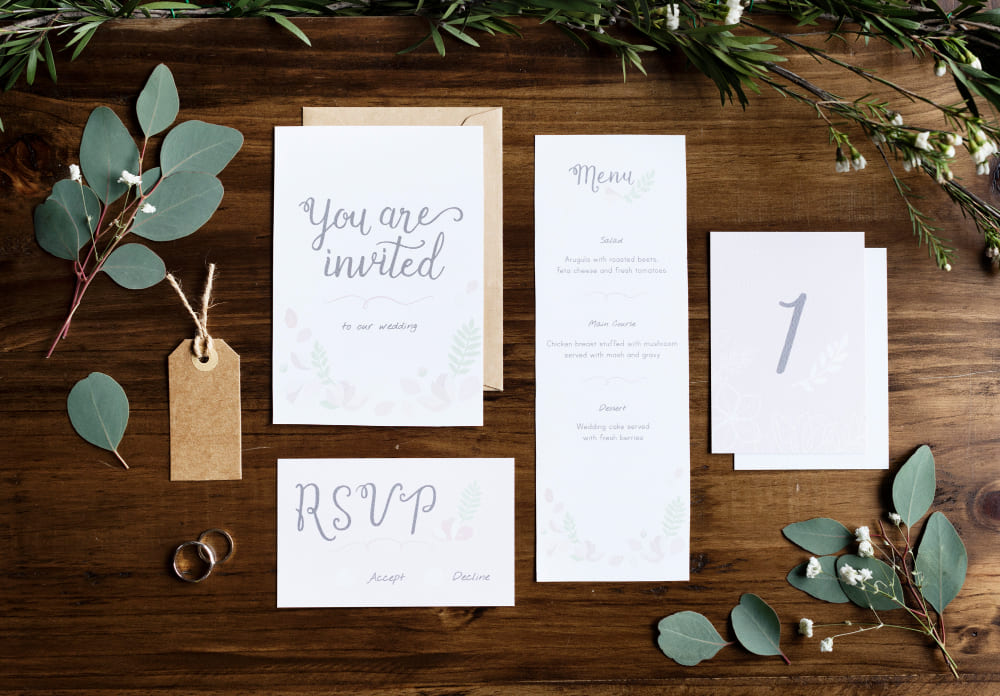 Wedding invitation layout
